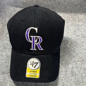 Genuine Merchandise Black  MLB Colorado Rockies Team Miata Clean Up  Hat